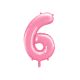 Fóliový balón Číslo "6" ", 86 cm, ružový