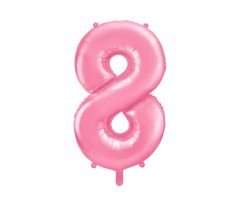 Fóliový balón Číslo "8" ", 86 cm, ružový