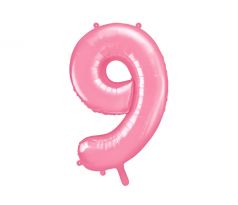 Fóliový balón Číslo "9" ", 86 cm, ružový