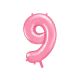 Fóliový balón Číslo "9" ", 86 cm, ružový