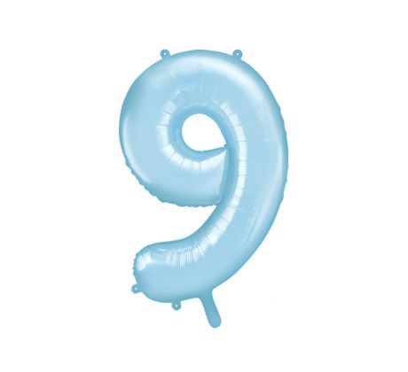 Fóliový balón Číslo "9" ", 86 cm, svetlomodrý