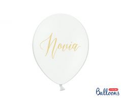 Balóny Novia, 30 cm, čisto biele (1 bal / 50 ks)