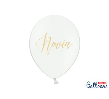 Balóny Novia, 30 cm, čisto biele (1 bal / 50 ks)