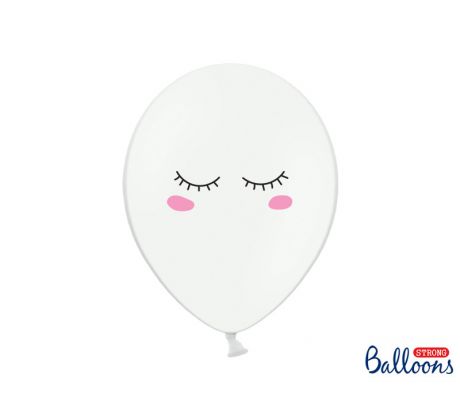 Balóny Smiley, 30 cm, čisto biele (1 bal / 50 ks)