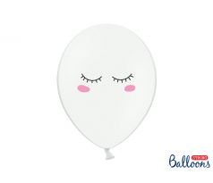 Balóny Smiley, 30 cm, čisto biele (1 bal / 6 ks)