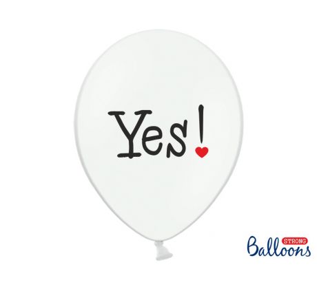 Balóny Will you...,30 cm, čisto biele (1 bal / 50 ks)