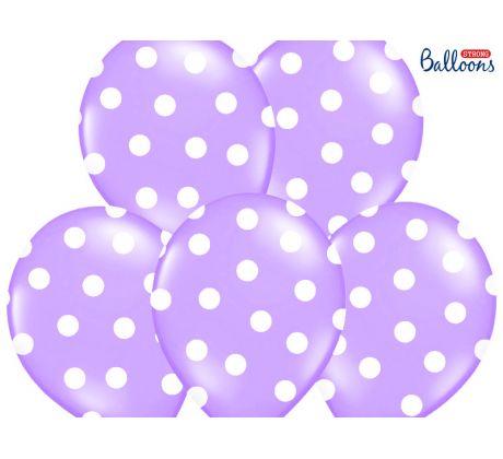 Balóny Dots, 30 cm, levanduľovo modré (1 bal / 50 ks)