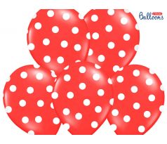 Balóny Dots 30 cm, makovo červené (1 bal / 50 ks)