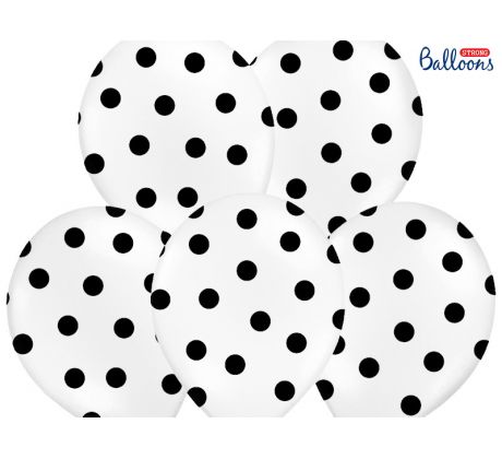 Balóny Dots 30 cm, čisto biele (1 bal / 50 ks)