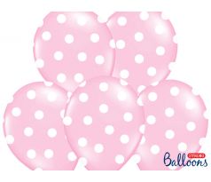 Balóny Dots 30 cm, baby ružové (1 bal / 50 ks)