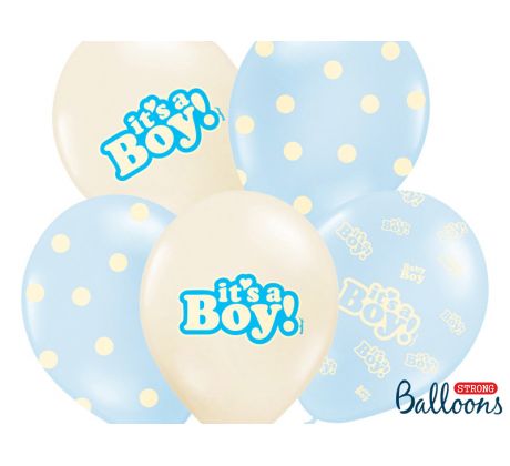 Balóny It´s a Boy, 30 cm, mix (1 bal / 50 ks)