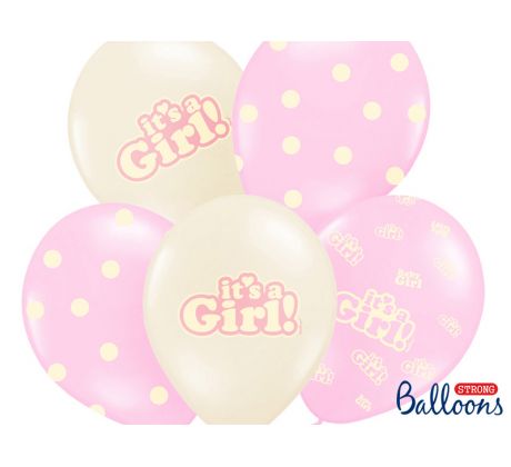Balóny It´s a Girl, 30 cm, mix (1 bal / 50 ks)