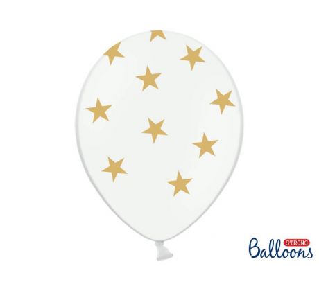 Balóny Hviezdy, 30 cm, čisto biele (1 bal / 50 ks)