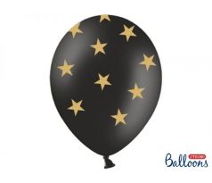 Balóny Hviezdy, 30 cm, čierne (1 bal / 50 ks)