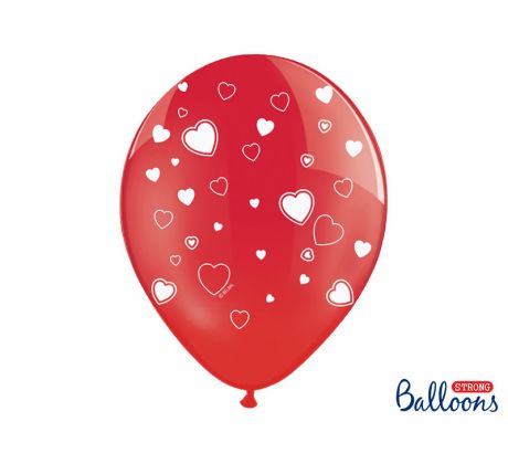 Srdiečkové balóny červené