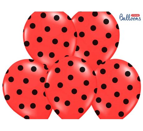 Balóny Dots 30 cm, makovo červené (1 bal / 6 ks)