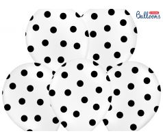 Balóny Dots 30 cm, čisto biele (1 bal / 6 ks)