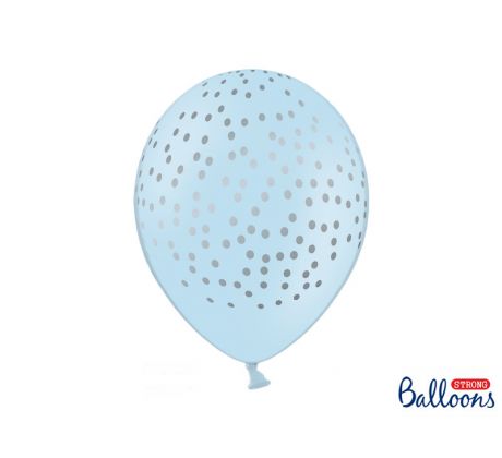 Balóny Dots, 30 cm, modré (1 bal / 50 ks)