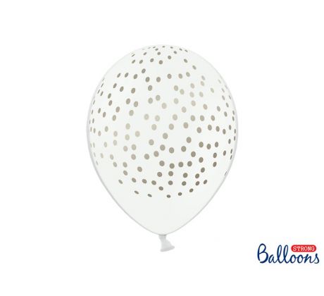 Balóny Dots, 30 cm, čisto biele (1 bal / 50 ks)