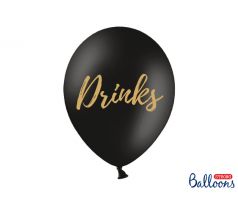 Balóny Drinks, 30 cm, čierne (1 bal / 50 ks)