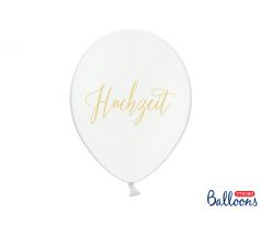 Balóny Hochzeit, 30 cm, čisto biele (1 bal / 50 ks)
