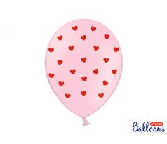 Balóny Srdcia, 30 cm, baby ružové (1 bal / 50 ks)