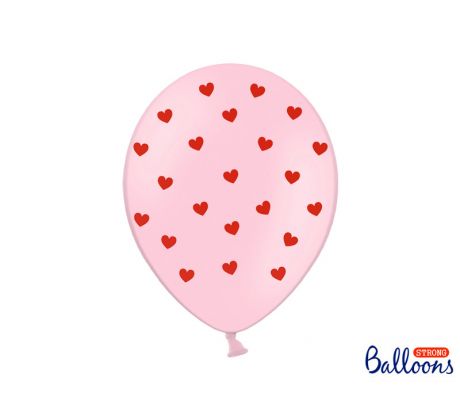 Balóny Srdcia, 30 cm, baby ružové (1 bal / 6 ks)
