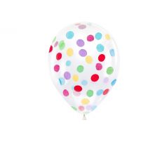 Konfetové balóny - kruhy, 30 cm, mix (1 bal / 6 ks.)