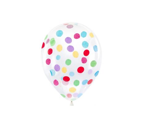 Konfetové balóny - kruhy, 30 cm, mix (1 bal / 6 ks.)