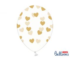 Balóniky zlaté srdce, 30 cm (50 ks)
