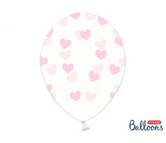 Balóniky svetlo ružové srdce, 30 cm (50 ks)