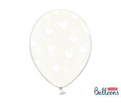 Balóniky biele srdce, 30 cm (50 ks)