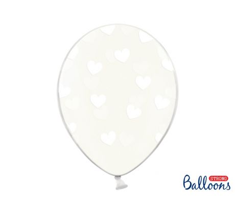 Balóniky biele srdce, 30 cm (6 ks)