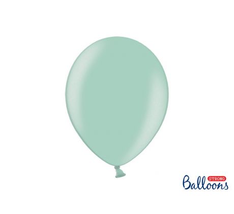 Balóny metalické mentolové, 30 cm (100 ks)
