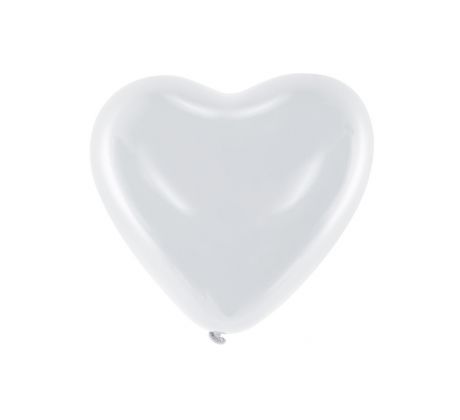 Balóny 10 '' pastelové, srdce, pastelovo biele (1 bal / 6 ks)