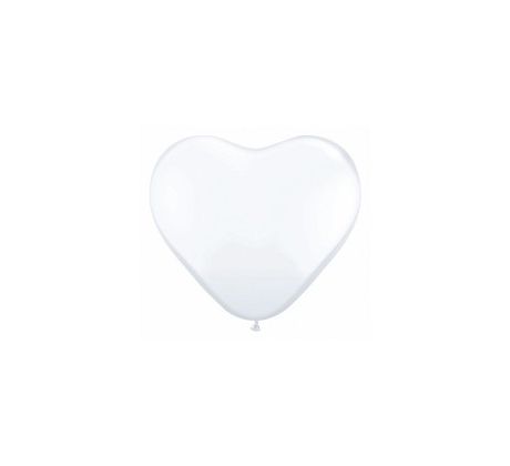 Balóny 10 srdce, pastelovo biele (1 bal / 100 ks)