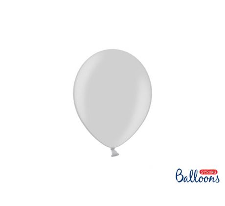 Balóny metalické 12 cm, snehovo strieborné (1 bal / 100 ks)