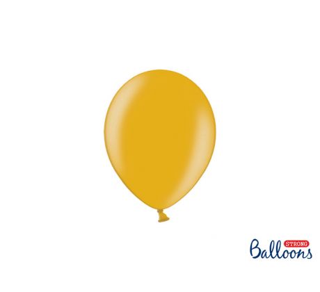 Balóny metalické 12 cm, zlaté (1 bal / 100 ks)