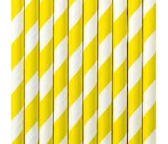 Papierové slamky, žlté, 19,5 cm