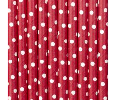 Papierové slamky, červené, 19,5 cm