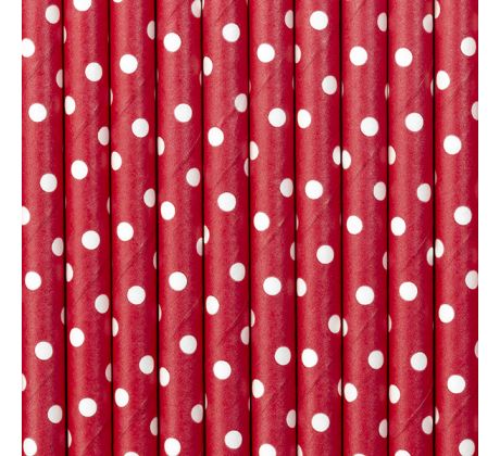 Papierové slamky, červené, 19,5 cm