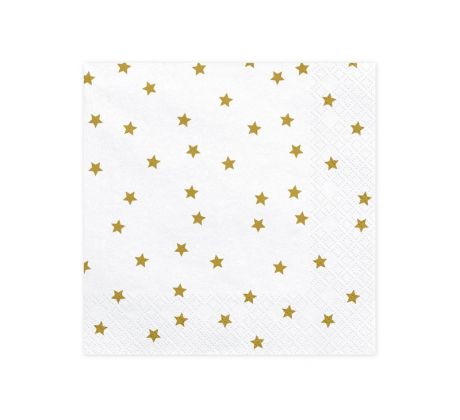 Servítky Hviezdy, zlato, 33x33cm