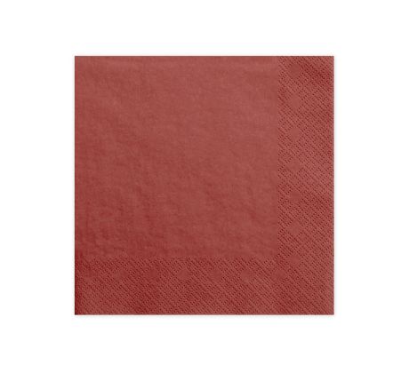 Servítky, 3 vrstvy, červené, 33 x 33 cm