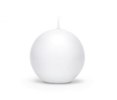 Sviečková guľa, matná, biela, 6 cm