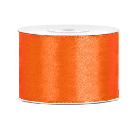 Saténová stuha, oranžová, 50 mm / 25 m