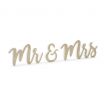 Drevený nápis Mr & Mrs zlatý 50x10cm