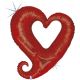 Fóliový balón Vyrezané srdce Červené 94cm