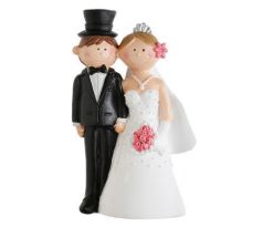 Figurka na svadobnú tortu Štastní Novomanželia 7,5x15cm