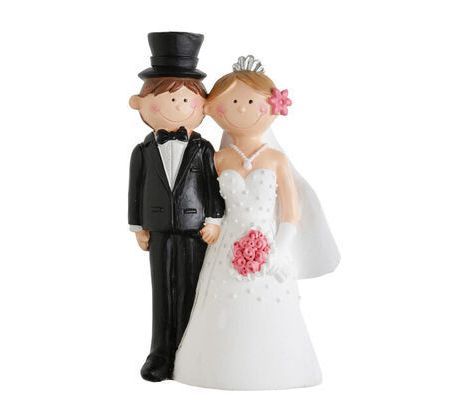 Figurka na svadobnú tortu Štastní Novomanželia 7,5x15cm