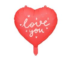 Fóliový balón srdce Love you červený 45cm
